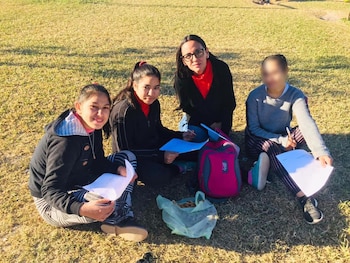 Nazarena y su hermana Ayelén,