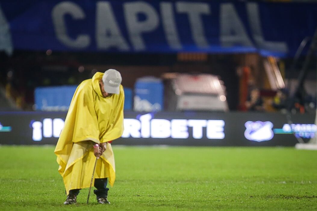 Los conciertos y la temporada invernal han dificultado el cuidado de la gramilla del estadio El Campín - crédito Colprensa - Cristian Bayona