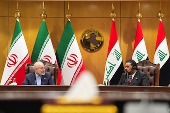 19/08/2026 Los presidentes de los parlamentos iraní e iraquí, Mohamad Baqer Qalibaf y Haibat al Halbusi
POLITICA
PARLAMENTO IRAQUÍ