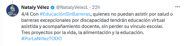 La congresista explicó los beneficios que traería su iniciativa legislativa - crédito @NatalyVelezL/X