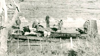 Los restos del helicóptero Sea