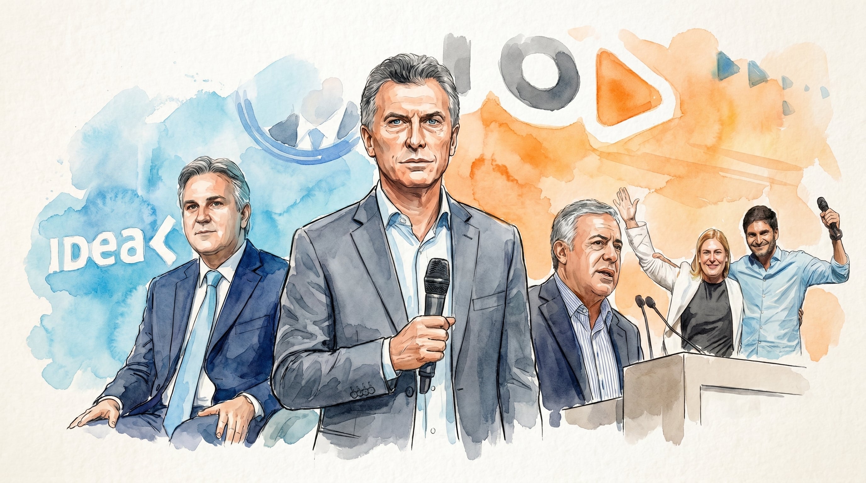 Mauricio Macri, Martín Llaryora, Alfredo Cornejo, Gisela Scaglia y Maximiliano Pullaro. (Imagen Ilustrativa Infobae)