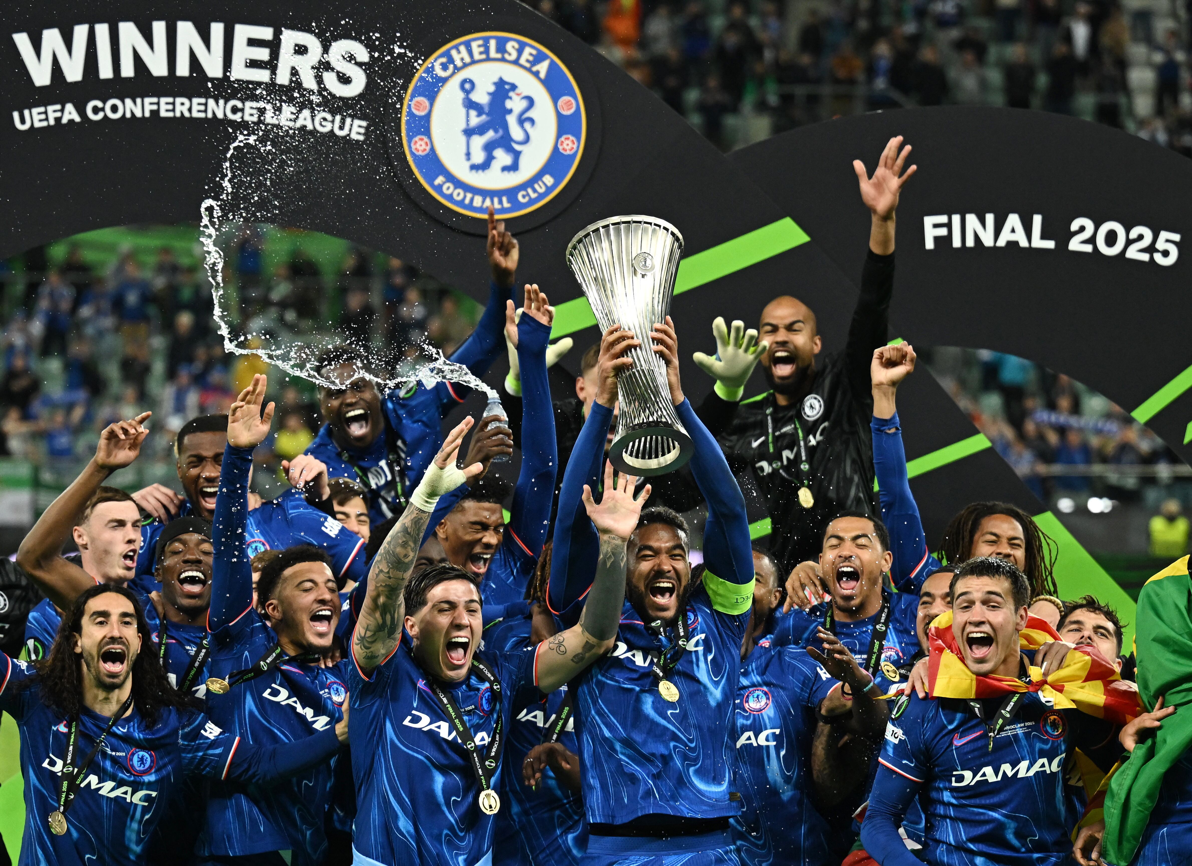 Chelsea le ganó a Real Betis en la final de la Conference League 2024/2025. - créditos: REUTERS/Dylan Martinez