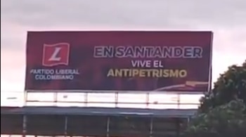 La valla está instalada en