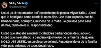 Vicky Dávila le dijo a
