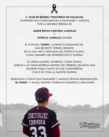 El equipo de béisbol lamentó