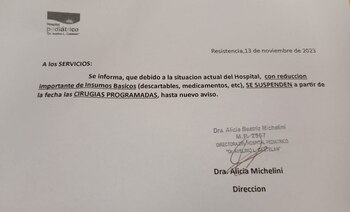 El comunicado difundido por la