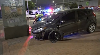 Choque de vehículo en el