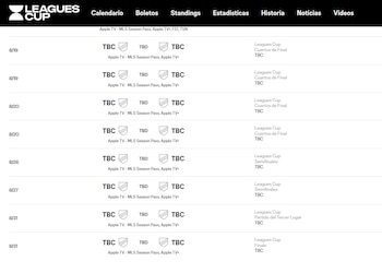 Calendario de la Leagues Cup