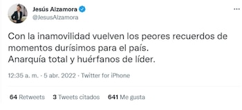 Post de Jesús Alzamora. (Foto: