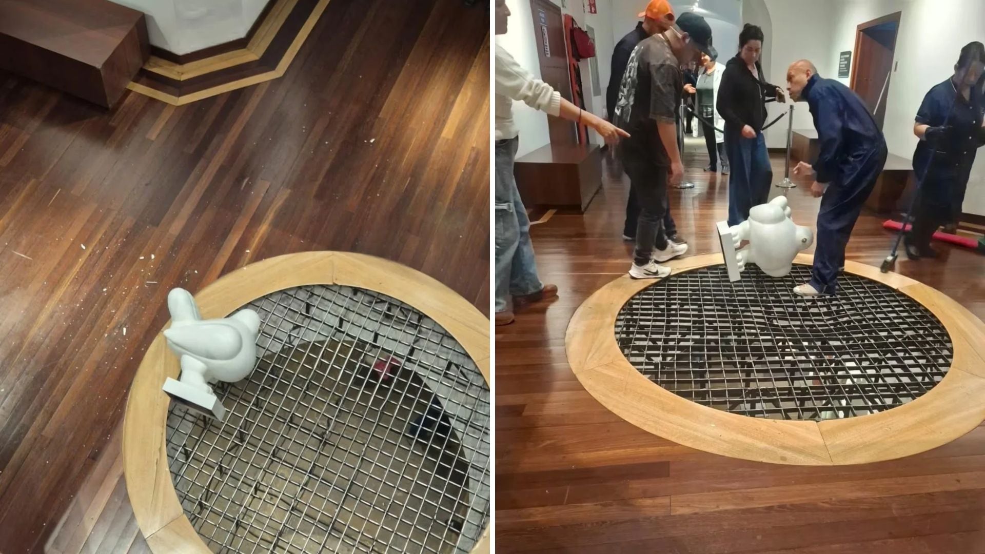 Paloma de la Paz de Fernando Botero se cayó del tercer piso del Museo Nacional de Bogotá: sufrió graves daños en un ala