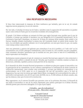 Este fue el comunicado firmado