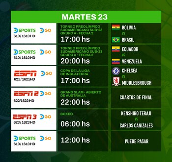 Agenda deportiva 23 de febrero