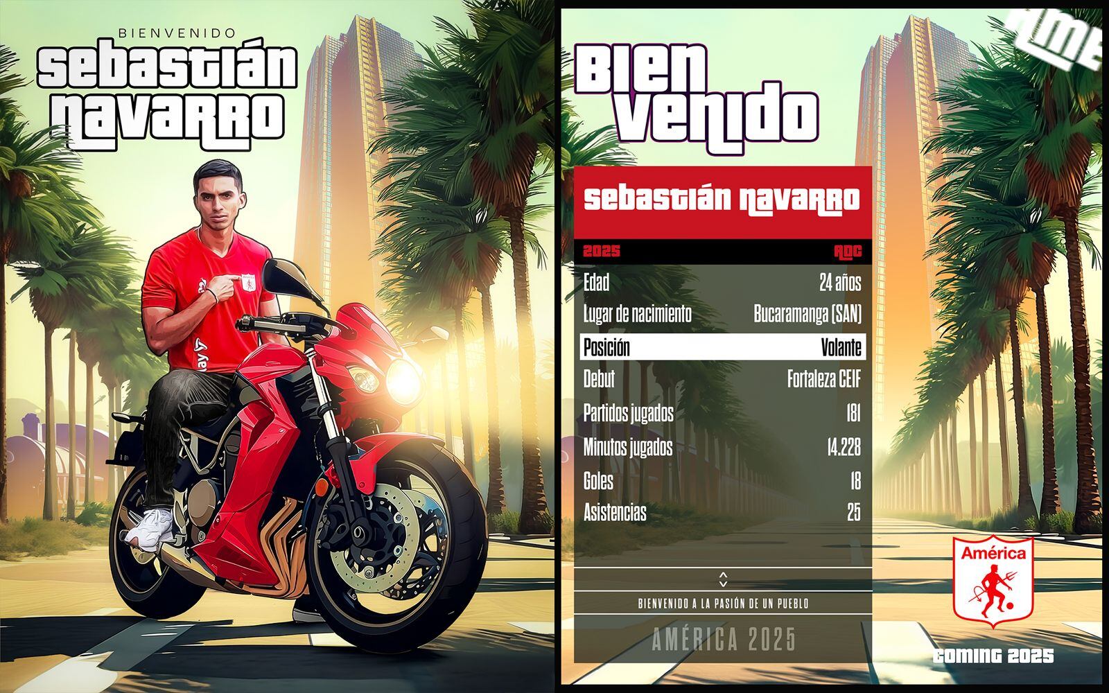 El futbolista fue anunciado por parte de los 'Diablos Rojos' del Valle del Cauca-crédito Jefatura de prensa del América de Cali