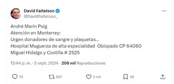 Faitelson pidió donadores de sangre