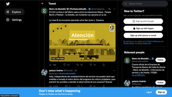 Primer reporte del Metro de