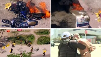 Violento enfrentamiento entre hinchas de Botafogo y Peñarol en Río de Janeiro: vehículos incendiados, heridos y decenas de detenidos