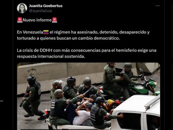 Publicación de Juanita Goebertus, directora