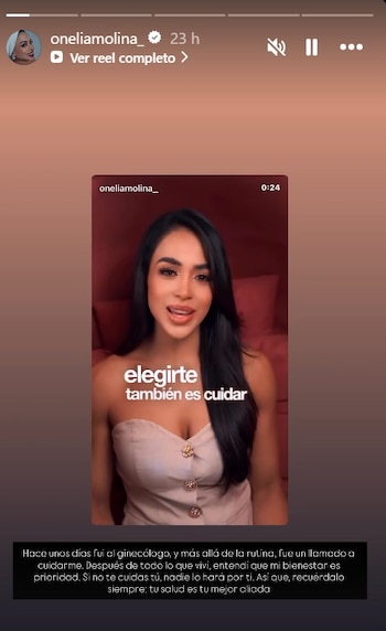 Onelia Molina impacta al confesar chequeo íntimo completo tras traición: “Hay cosas que no duelen, pero están”. Captura: IGoneliamolina_.