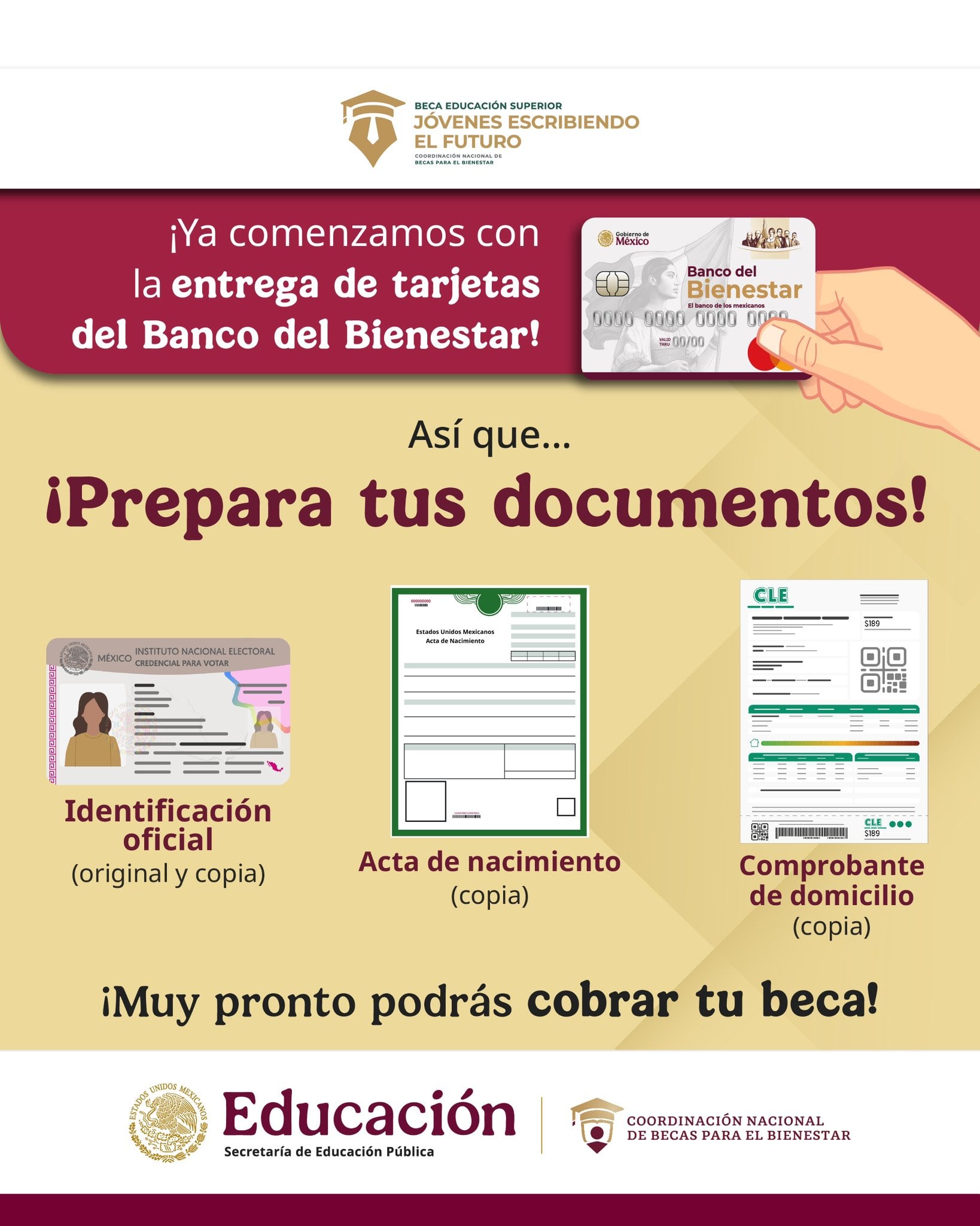 Aunque no tengas la tarjeta del Banco del Bienestar, aún puedes cobrar la Beca Benito Juárez 2025 mediante opciones alternativas habilitadas por la CNBBBJ.