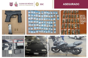 Objetos decomisados a los sujetos