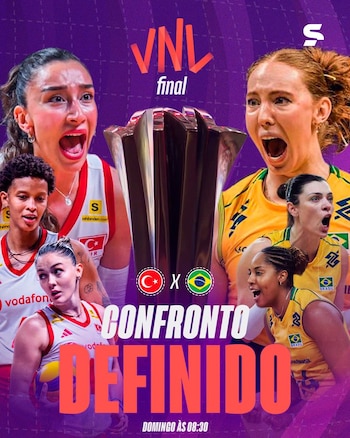 Brasil y Turquía se enfrentarán por la final de la VNL Femenina 2026. (Sportv)