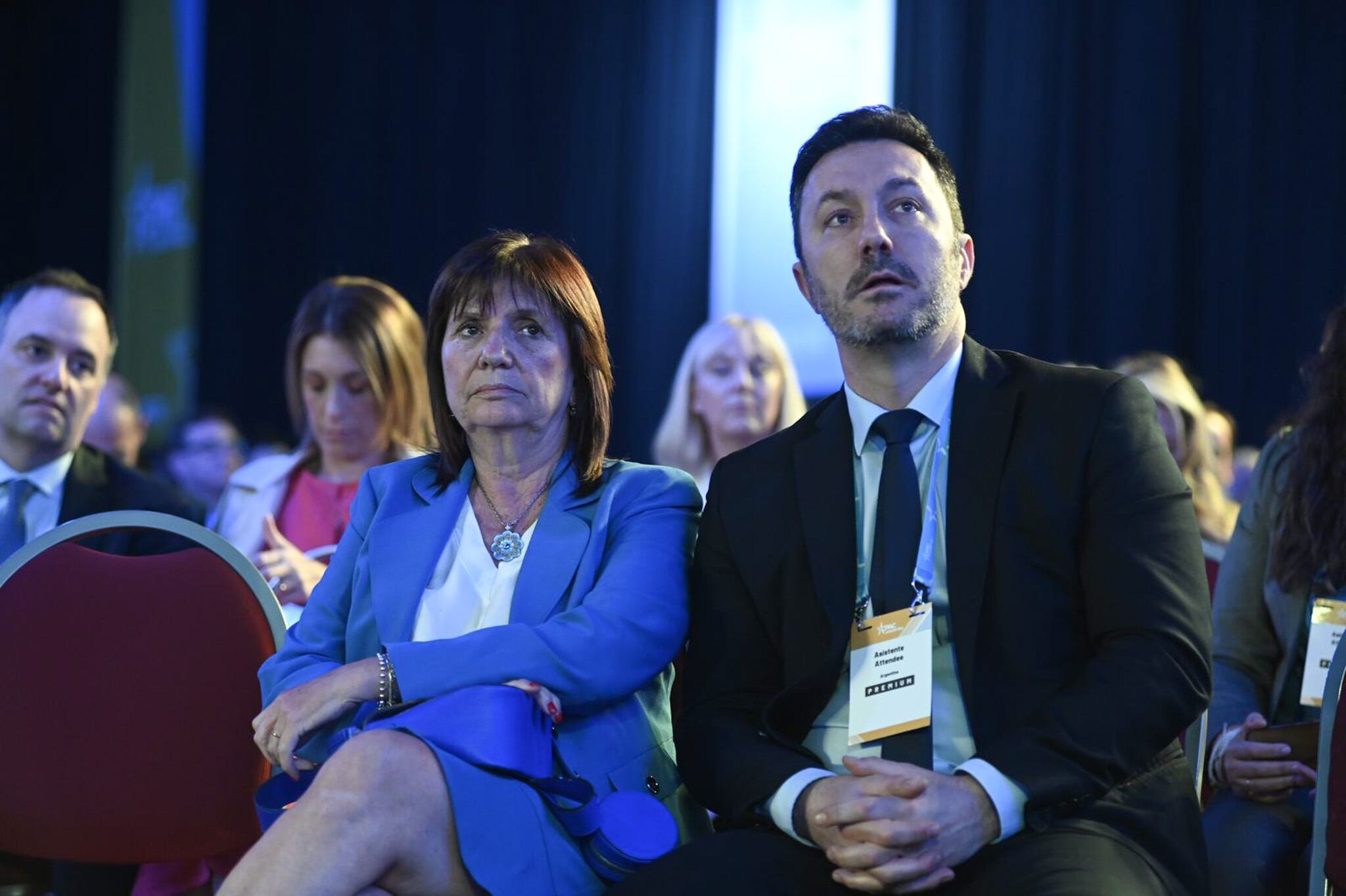 Patricia Bullrich y Luis Petri, salientes ministros de Seguridad y Defensa