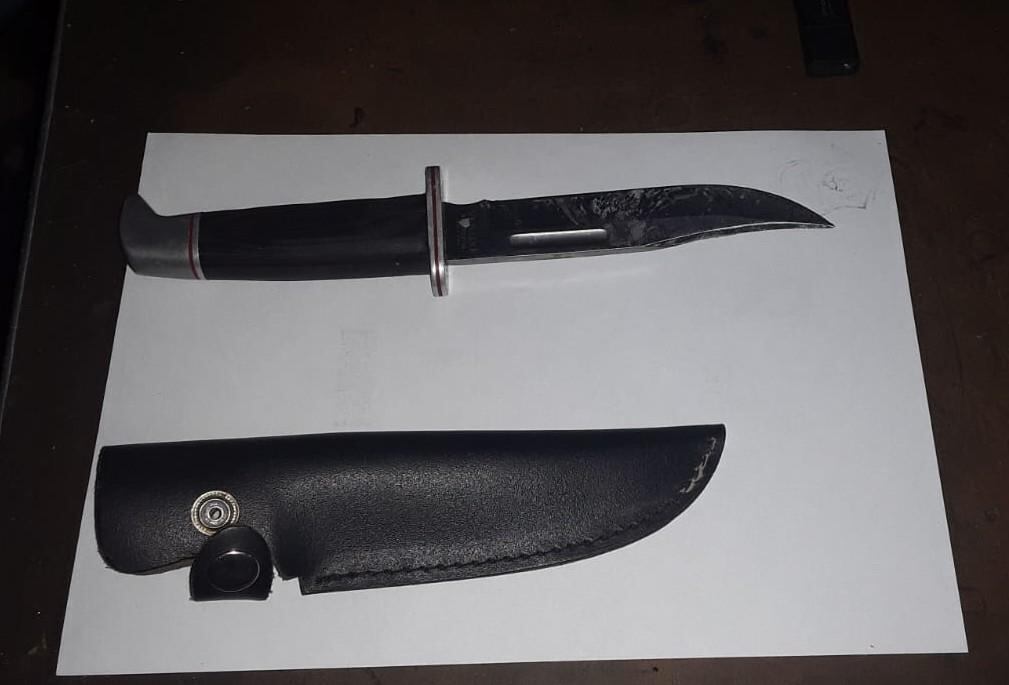 El cuchillo que Herrera utilizó para matar al sacerdote