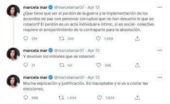 Así publicó la actriz colombiana