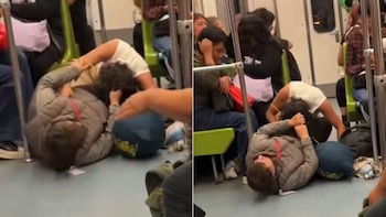 Metro CDMX: captan a dos mujeres peleando por un asiento en vagón de la Línea 8