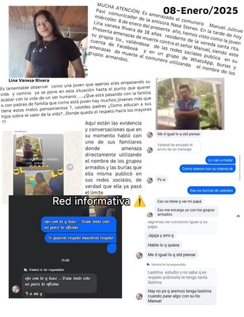 A través de redes sociales