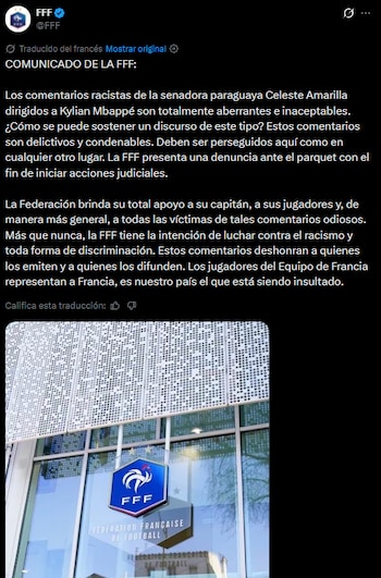 El comunicado de la FFF