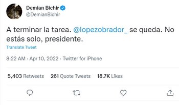 Así fue su Tweet (Foto: