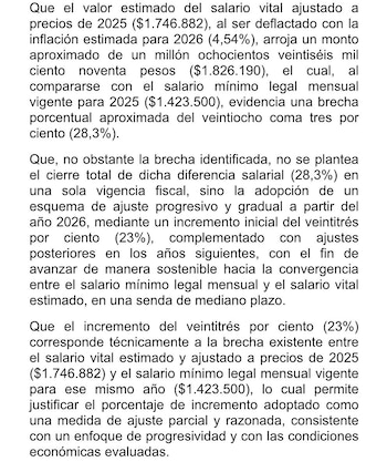 El salario mínimo vital se