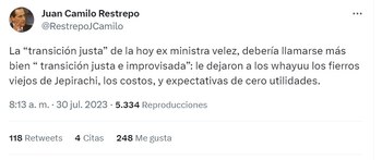 Juan Camilo Restrepo, exministro de