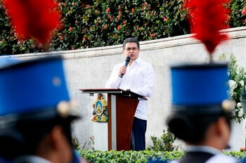 Imagen de archivo del presidente de Honduras, Juan Orlando Hernández. EFE/ Humberto Espinoza