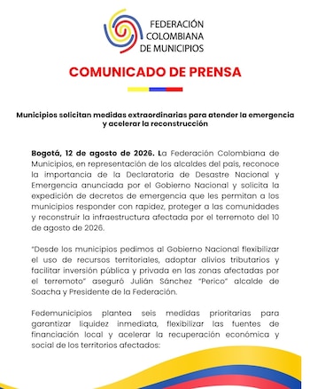 Fedemunicipios espera apoyo del Gobierno nacional - crédito @Fedemunicipios / X