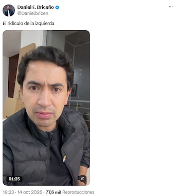 Daniel Briceño respondió a Gustavo Bolívar y otros voceros tras denuncia de francotiradores en la Plaza de Bolívar - crédito @Danielbricen/X