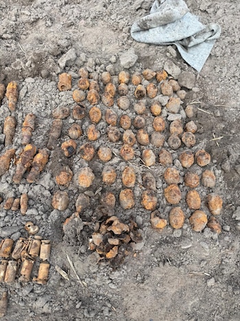 Hallaron más de 700 piezas de munición de la Segunda Guerra Mundial en un campo de Polonia