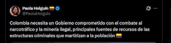Paola Holguín reaccionó a la