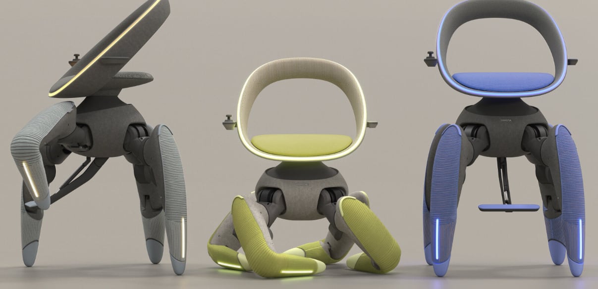 La silla robot de Toyota se controla con manillas y botones en los reposabrazos o con comandos de voz que ajustan la ruta, la velocidad y el tipo de desplazamiento.