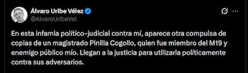 Uribe había denunciado en redes