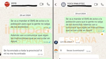 Los dos mensajes enviados en