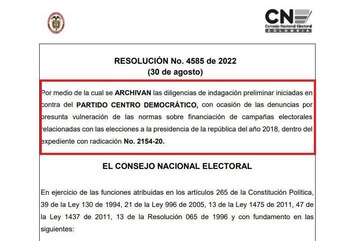 El Centro Democrático defendió donación