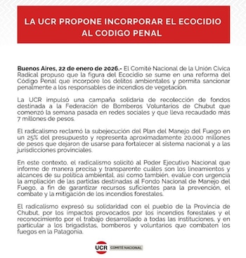 La UCR reclamó la incorporación