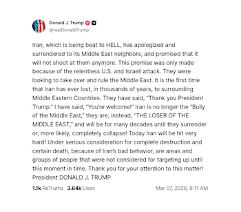 Donald Trump publica un extenso