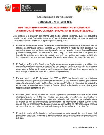 Comunicado del INPE