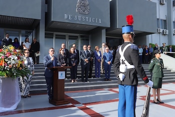 Wagner Vallecillo llamó a la unidad nacional durante las actividades de inauguración del mes patrio. (FOTO: Poder Judicial)