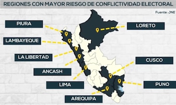 Nueve regiones son señaladas con