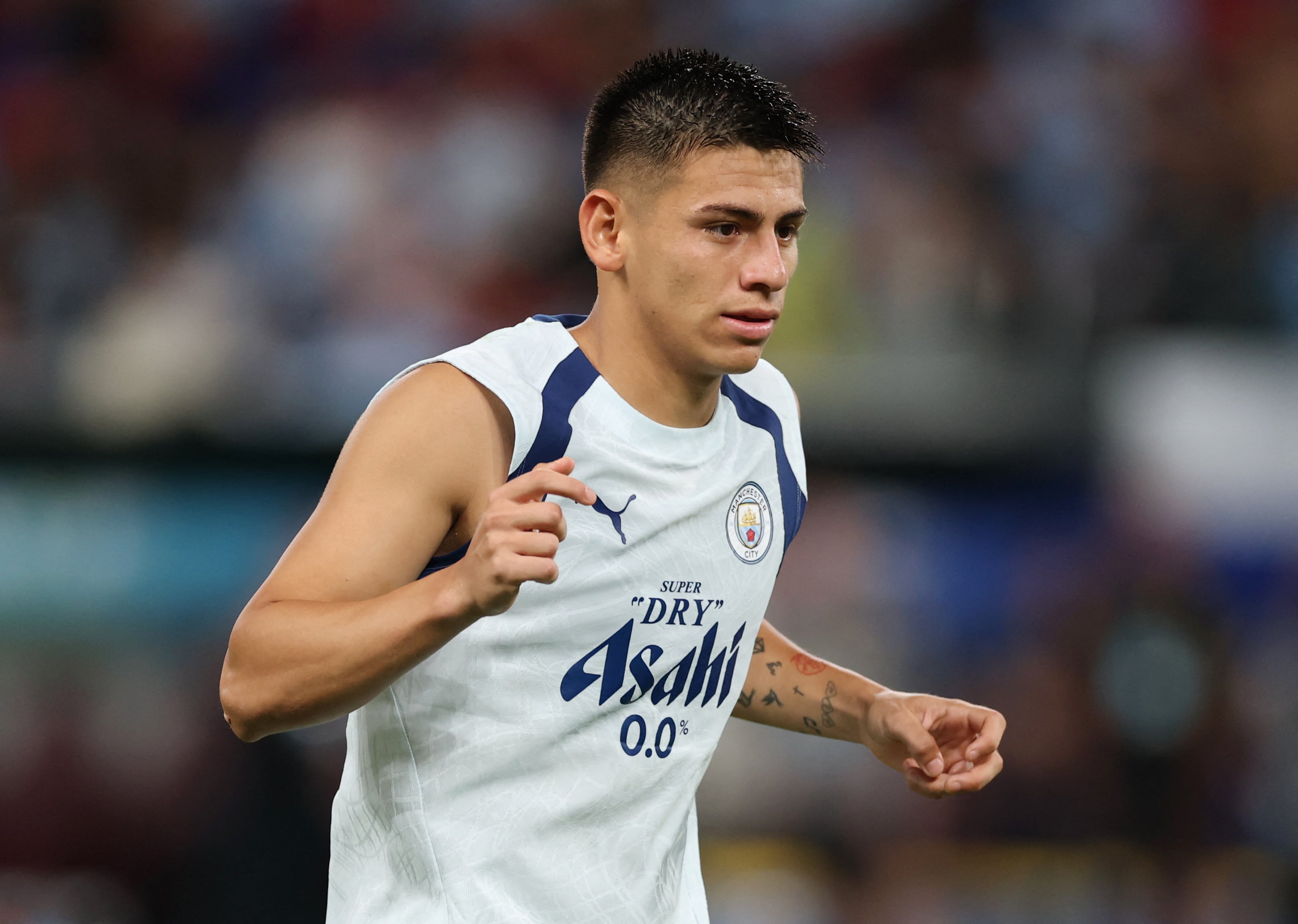 Tras realizar la pretemporada con Manchester City, el Diablito Echeverri fue cedido a préstamo al Benfica de Portugal (REUTERS/Tyrone Siu)